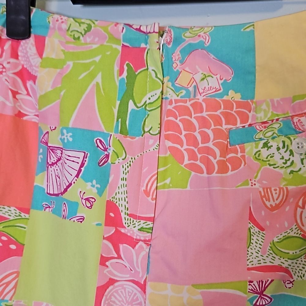 Lilly Pulitzer pastel block printed short skirt. 100%cotton, size 4. - Picture 3 of 4